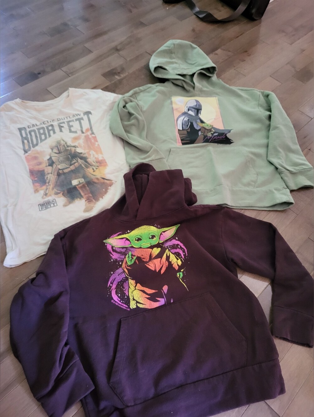 Star Wars Purple Graphic Hoodie with Multicolor Leaf Print